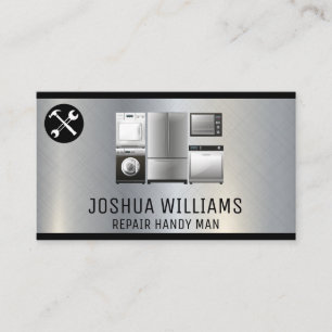 Repair Tools Appliances Metal Background Business Card