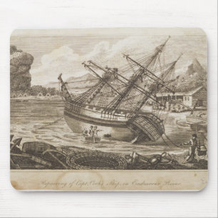 Repairing of Captain Cooks ship Mouse Pad