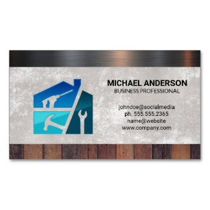 Repairman Hardware Tools   Wood Metal Material Magnetic Business Card