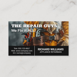 Repairman with Tool Belt Business Card