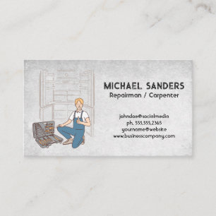 Repairman Working on Refrigerator Business Card