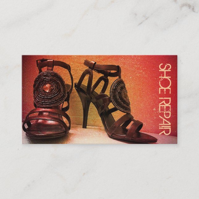 Réparation de chaussures, chaussures, Carte de vis (Devant)