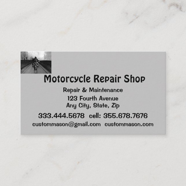 Réparation et service de moto Carte de visite (Devant)