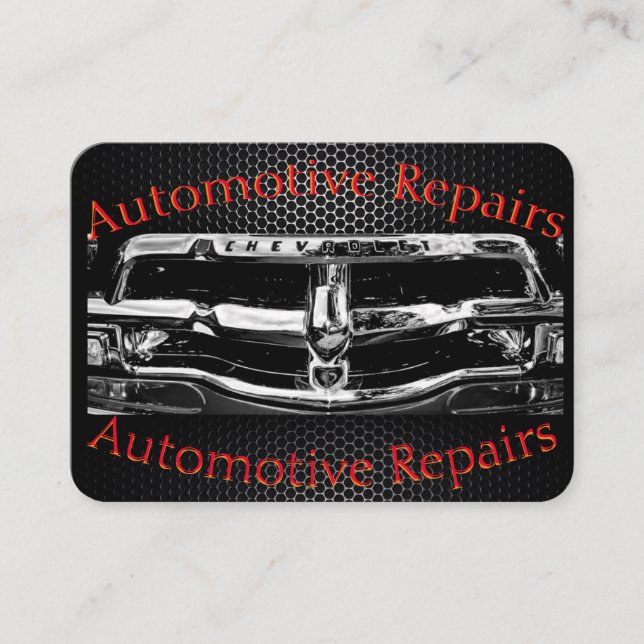 Réparations d'automobiles, carte de visite, noir, (Devant)