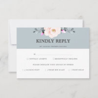 Repas RSVP Floral Bleu Et Duché Au Choix