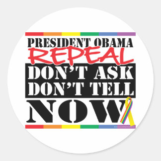 Repeal Don't Ask Don't Tell Classic Round Sticker