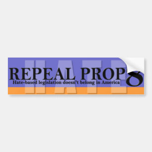 Repeal Prop 8 - Blue/Purplish and Orange Bumper Sticker