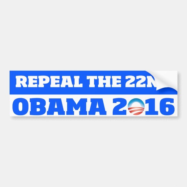 Repeal the 22nd: Obama 2016 Bumper Sticker (Front)