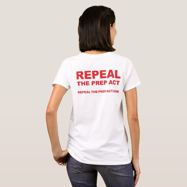 Repeal the PREP Act art backon WOMENS WHITE tshirt (Back Full)