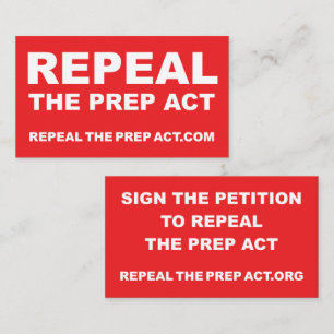 Repeal the PREP Act business cards - 2 sided