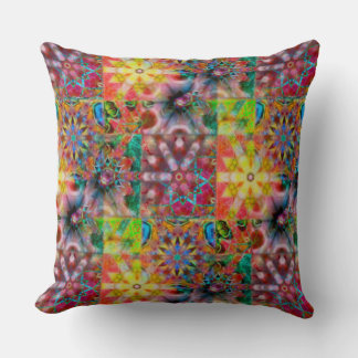 Repeat and overlap vintage defective kaleidoscope  throw pillow