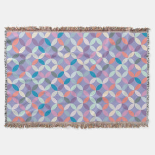 Repeat circle quarters style purple pattern throw blanket