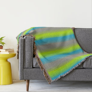 Repeat dogtooth stripe bright pattern throw