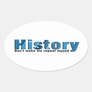 Repeat History Blue Oval Sticker