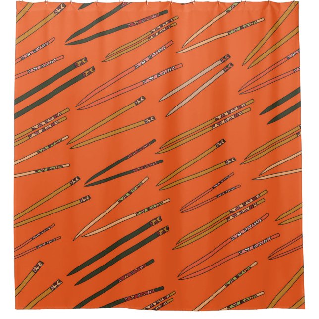 Repeat pattern with hand drawn chopsticks (Front)
