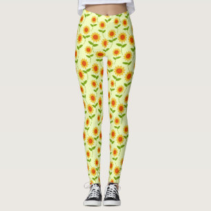 Repeat Sunflower Pattern Leggings