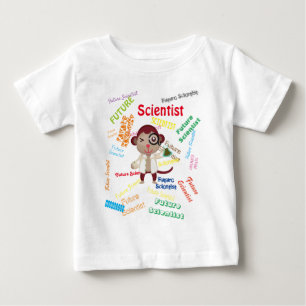 Repeated Future Scientist Monkey Birthday Party Baby T-Shirt