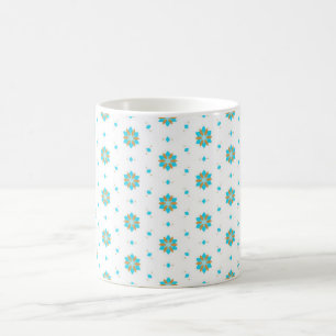 repeated geometric floral pattern design coffee mug