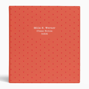 Repeated Modern Monogram 'Class Notes' Reddish Binder