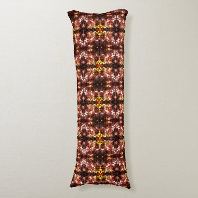 Repeated of red triangle generating strange shapes body pillow (Front Vertical)