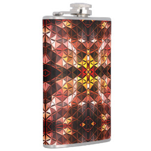 Repeated of red triangle generating strange shapes hip flask