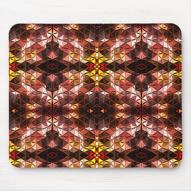 Repeated of red triangle generating strange shapes mouse pad (Front)