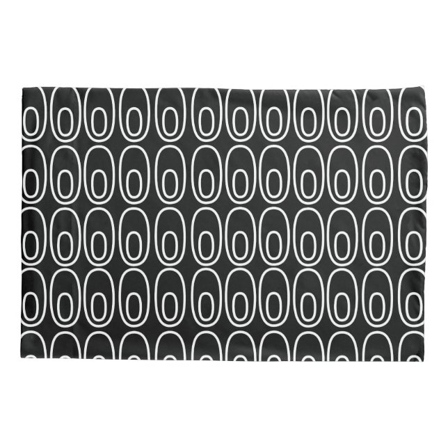 Repeating Black Ovals Pillowcase (Back)