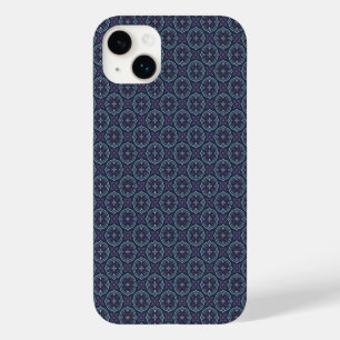 Repeating Blue Botanical Flower Design Case-Mate iPhone 14 Plus Case