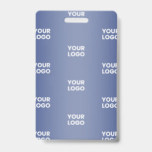 Repeating Business Logo   Navy Blue Gradient Badge