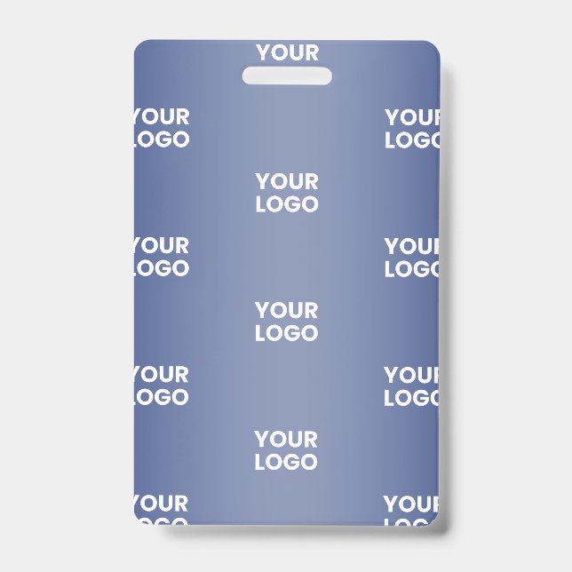 Repeating Business Logo | Navy Blue Gradient Badge (Front)