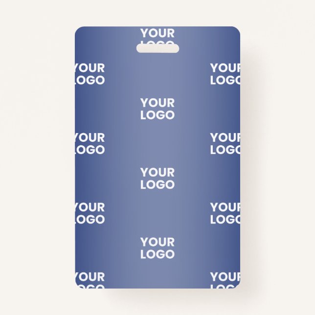 Repeating Business Logo | Navy Blue Gradient Badge (Front)