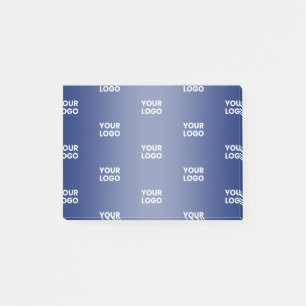 Repeating Business Logo   Navy Blue Gradient Post-it Notes