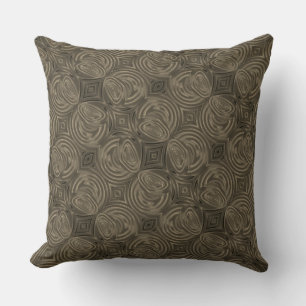 Repeating chocolate circles throw pillow
