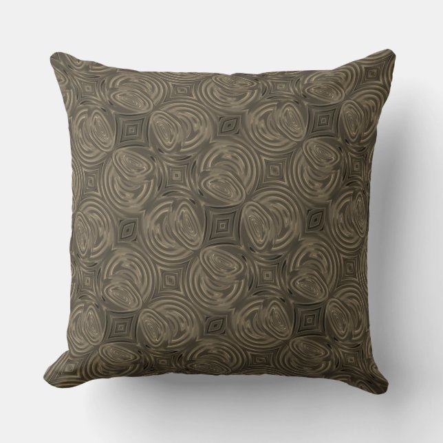 Repeating chocolate circles throw pillow (Front)