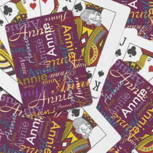 Repeating Colour Names all over dark wine Playing Cards