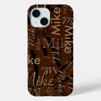 Repeating Custom Name Modern Brown