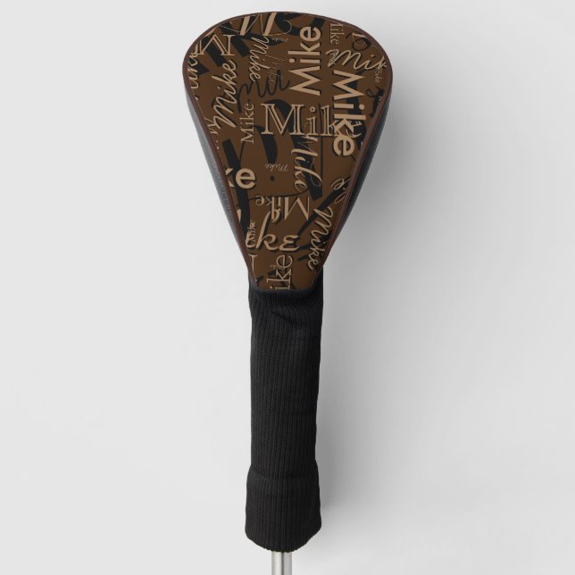 Repeating Custom Name Pattern Golf Head Cover (Front)
