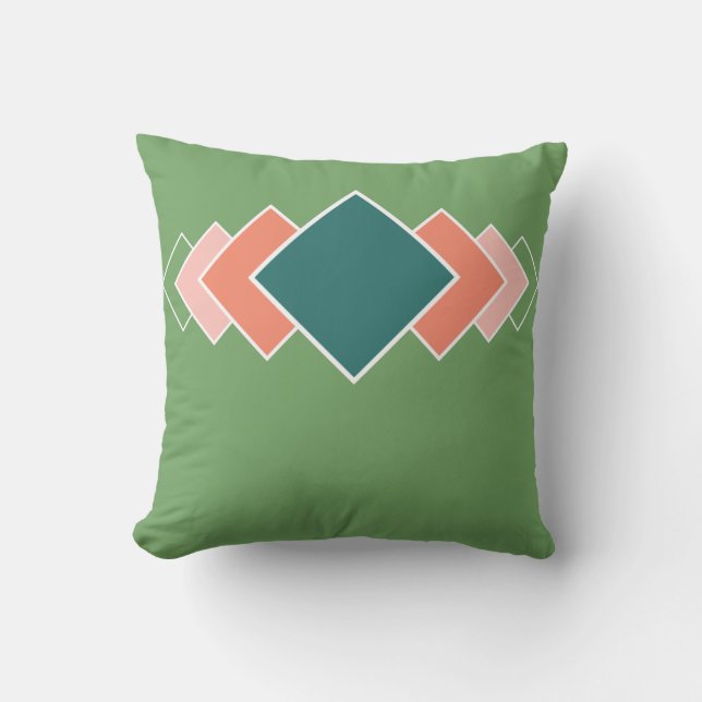 Repeating Diamonds Throw Pillow (Front)