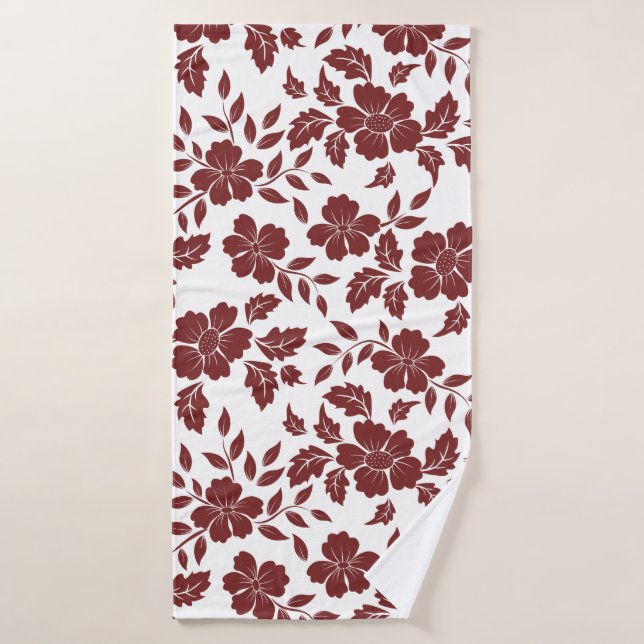  repeating floral design made with vector graphics bath towel (Bath Towel)