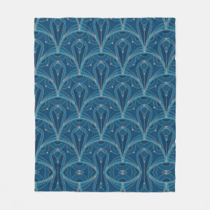 Repeating geometric Art Deco pattern Fleece Blanket