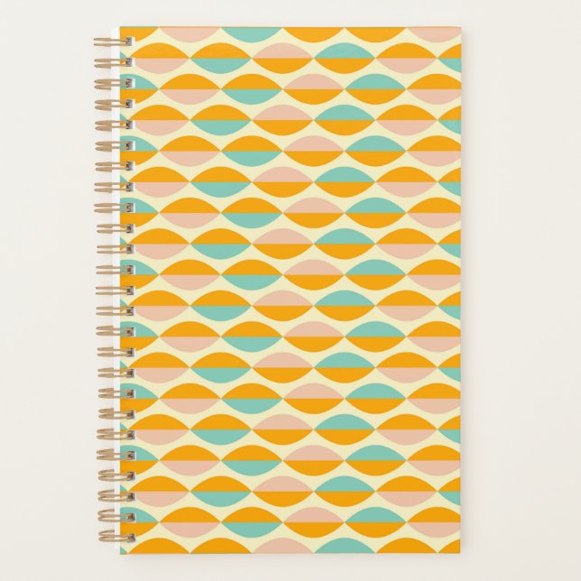 Repeating geometric pattern in beige background planner (Front)