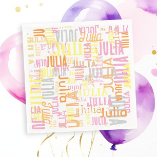 Repeating Her Name Colorful Napkin