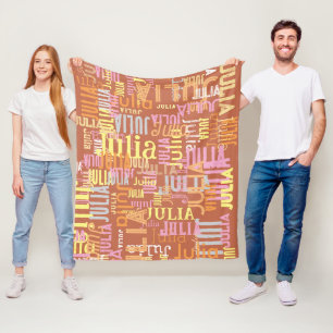 Repeating Her Name   Cool Boho Tones Fleece Blanket