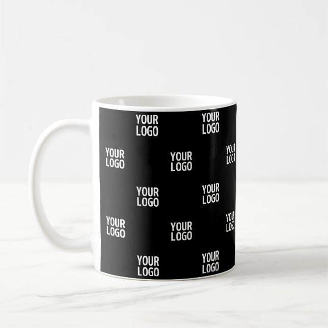 Repeating Image, Design or Company Business Logo Coffee Mug (Left)
