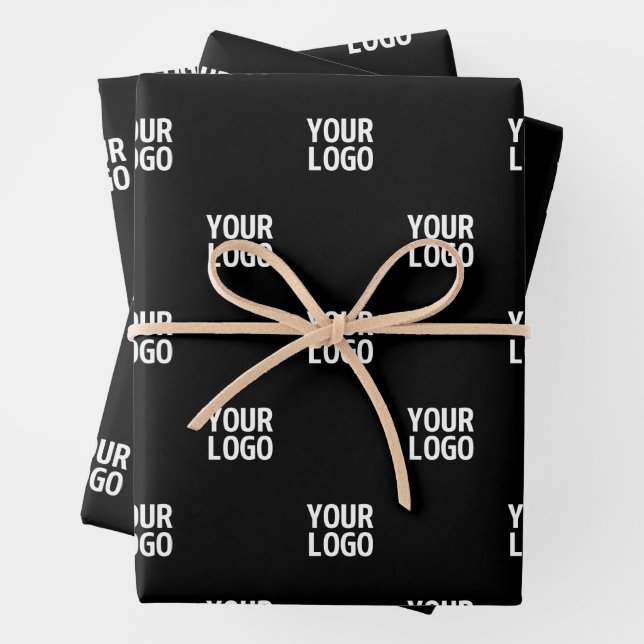 Repeating Image, Design or Company Business Logo Wrapping Paper Sheet (In situ)
