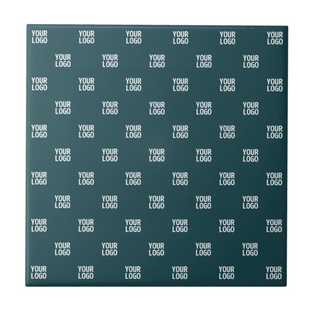 Repeating Image, Design or Logo | Dark Blue Green Tile (Front)