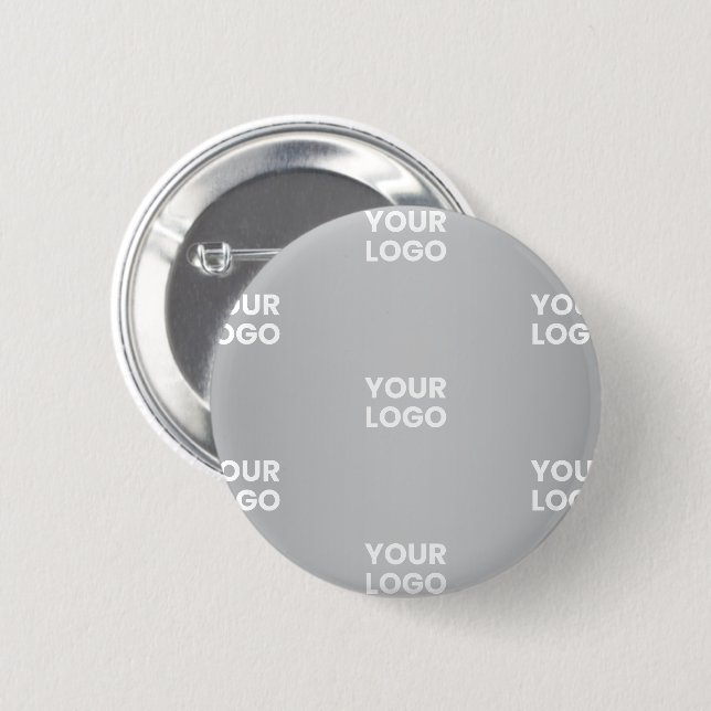 Repeating Logos on Grey Gradient (editable colour) 2 Inch Round Button (Front & Back)