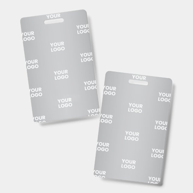 Repeating Logos on Grey Gradient (editable colour) Badge (Front & Back)