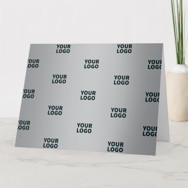 Repeating Logos on Grey Gradient (editable colour) Card (Front)
