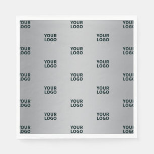 Repeating Logos on Grey Gradient (editable colour) Napkin